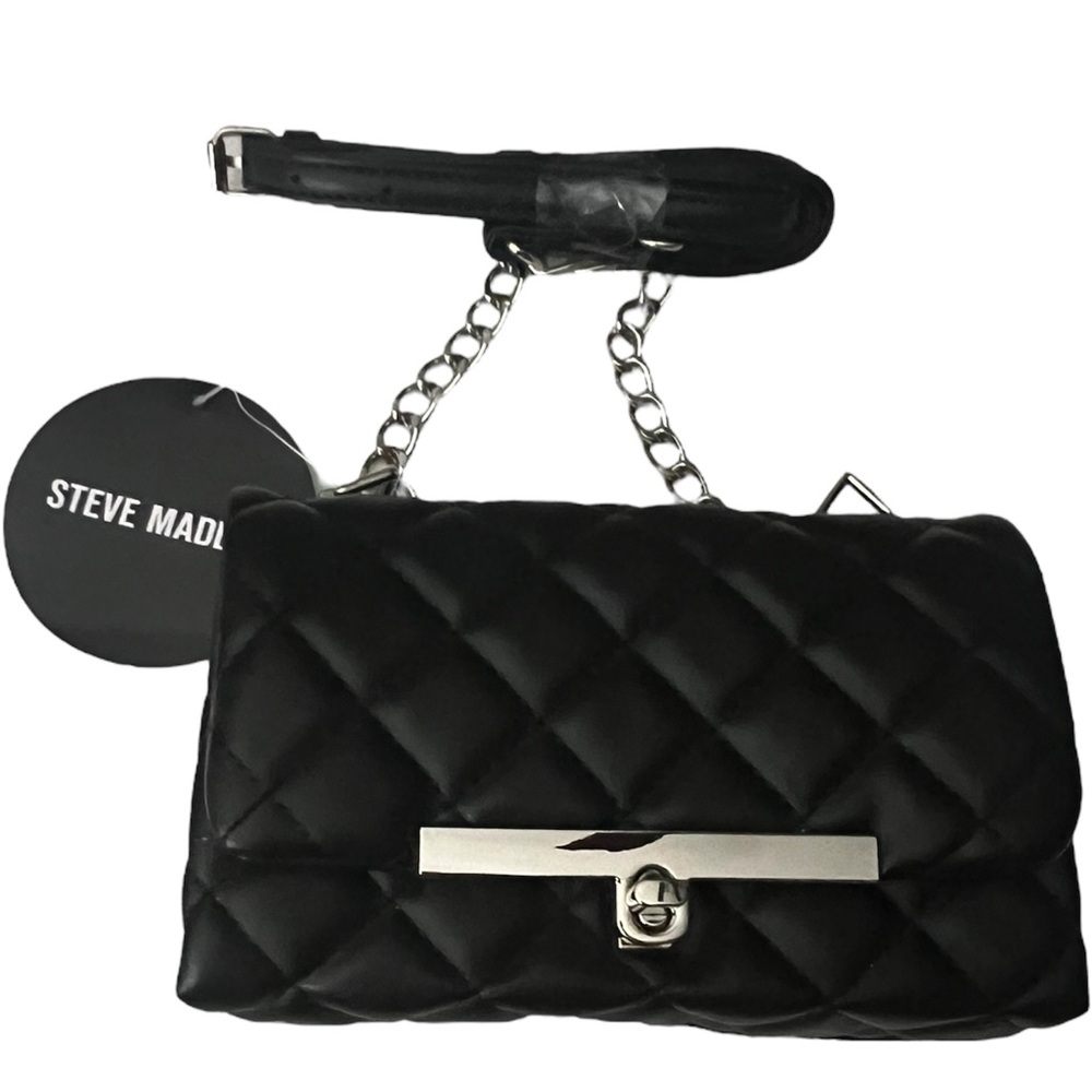 Steve Madden Black Quilted Women's Bag